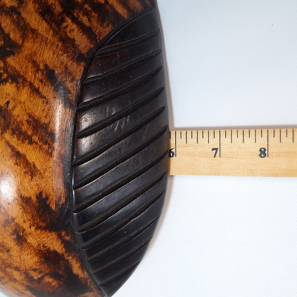 Vintage Handcarved Hand Painted African Wood Mask Black and Brown Tribal - Picture 9 of 9